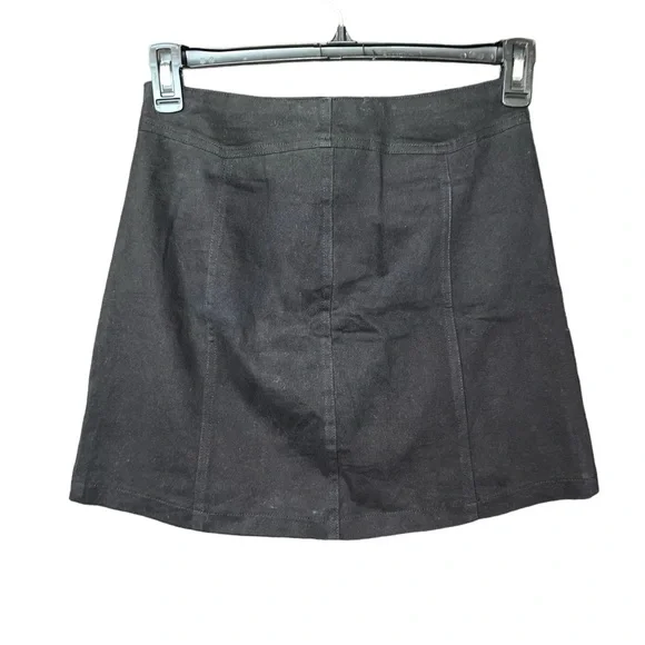 Charlotte Russe Black Mini Skirt with Front Buttons - Picture 2 of 5